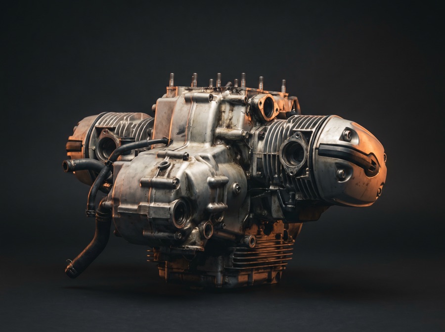 Motor de moto desarmada